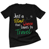 Just a Black Queen that Loves to Travel T - Shirt - Her Pink PassportXS