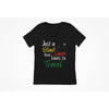 Just a Black Queen that Loves to Travel V - Neck T - Shirt - Her Pink PassportXS