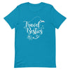 Travel Besties White Print T - Shirt - Her Pink PassportAqua