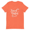 Travel Besties White Print T - Shirt - Her Pink PassportHeather Orange