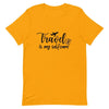 Travel is My Selfcare Black Print T - Shirt - Her Pink PassportGold