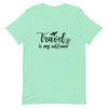 Travel is My Selfcare Black Print T - Shirt - Her Pink PassportHeather Mint