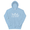 Travel is My Selfcare Hoodie - Her Pink PassportLight Blue